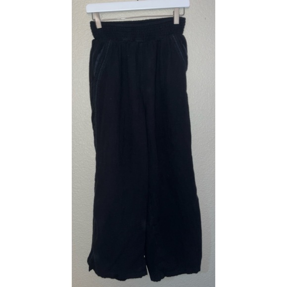 aerie Pants - Aerie Black Gauze Wide Leg Pull On Pants Size Small